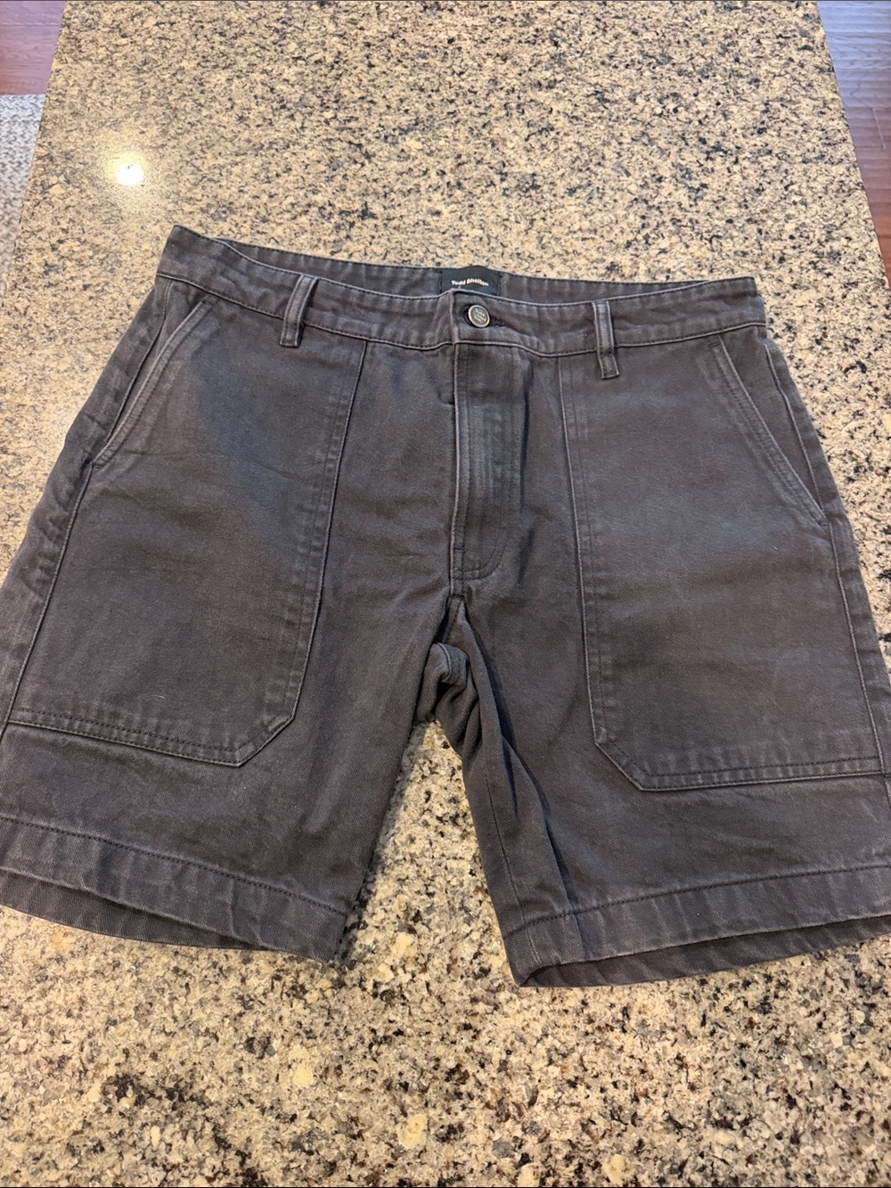 Men's Flat Front Charcoal Utility Shorts